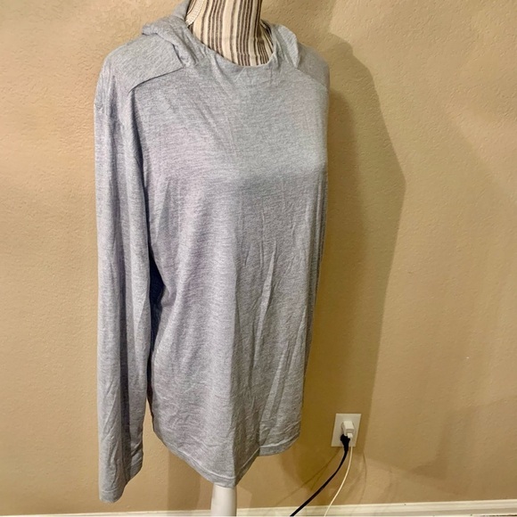 NWT Gaiam Hooded Top Large Grey Long Sleeved Hoodie Athletic Fitness Slim Fit - Picture 6 of 15